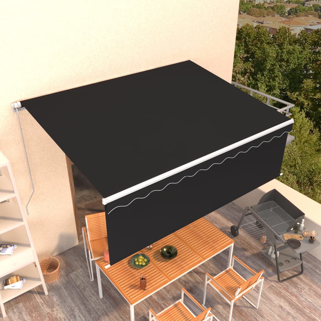 Tenda da Sole Retrattile Manuale con Parasole 4,5x3 m Antracite - homemem39