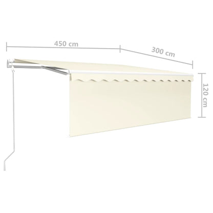 Automatic Retractable Awning with Sunshade 4.5x3 m Cream