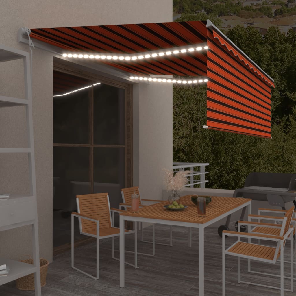 Tenda Automatica con Sensore Vento 4,5x3 m Arancione e Marrone | homemem39