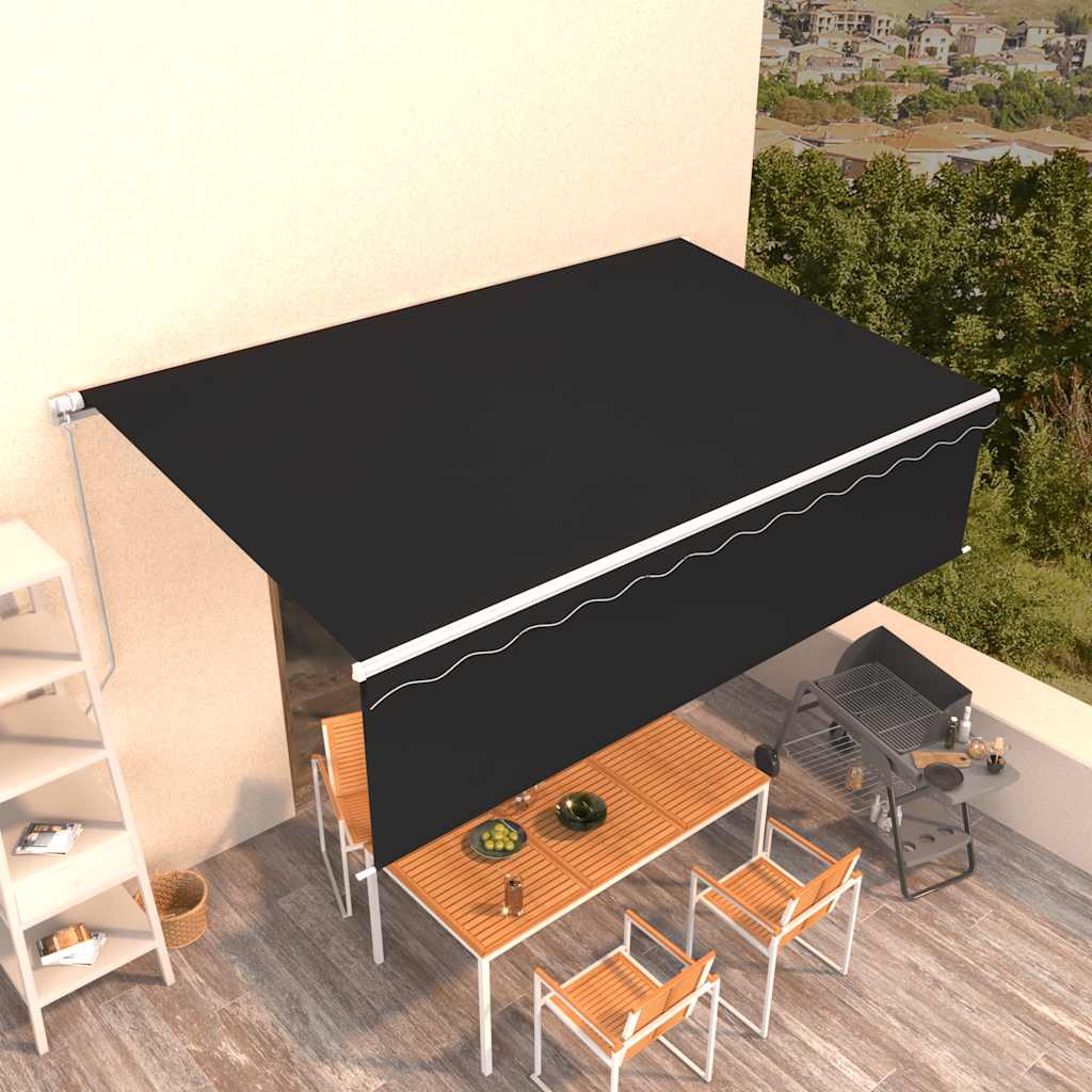 Tenda da Sole Retrattile Manuale con Parasole 5x3m Antracite | homemem39