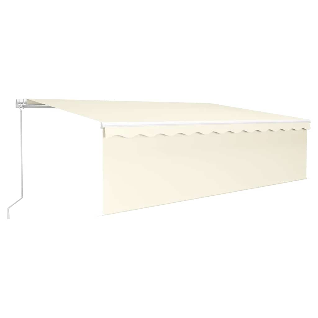 Tenda Sole Retrattile Manuale Parasole LED 5x3 m Crema | homemem39