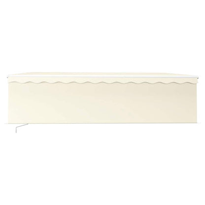 Tenda Sole Retrattile Manuale Parasole LED 5x3 m Crema