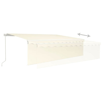 Tenda Sole Retrattile Manuale Parasole LED 5x3 m Crema | homemem39