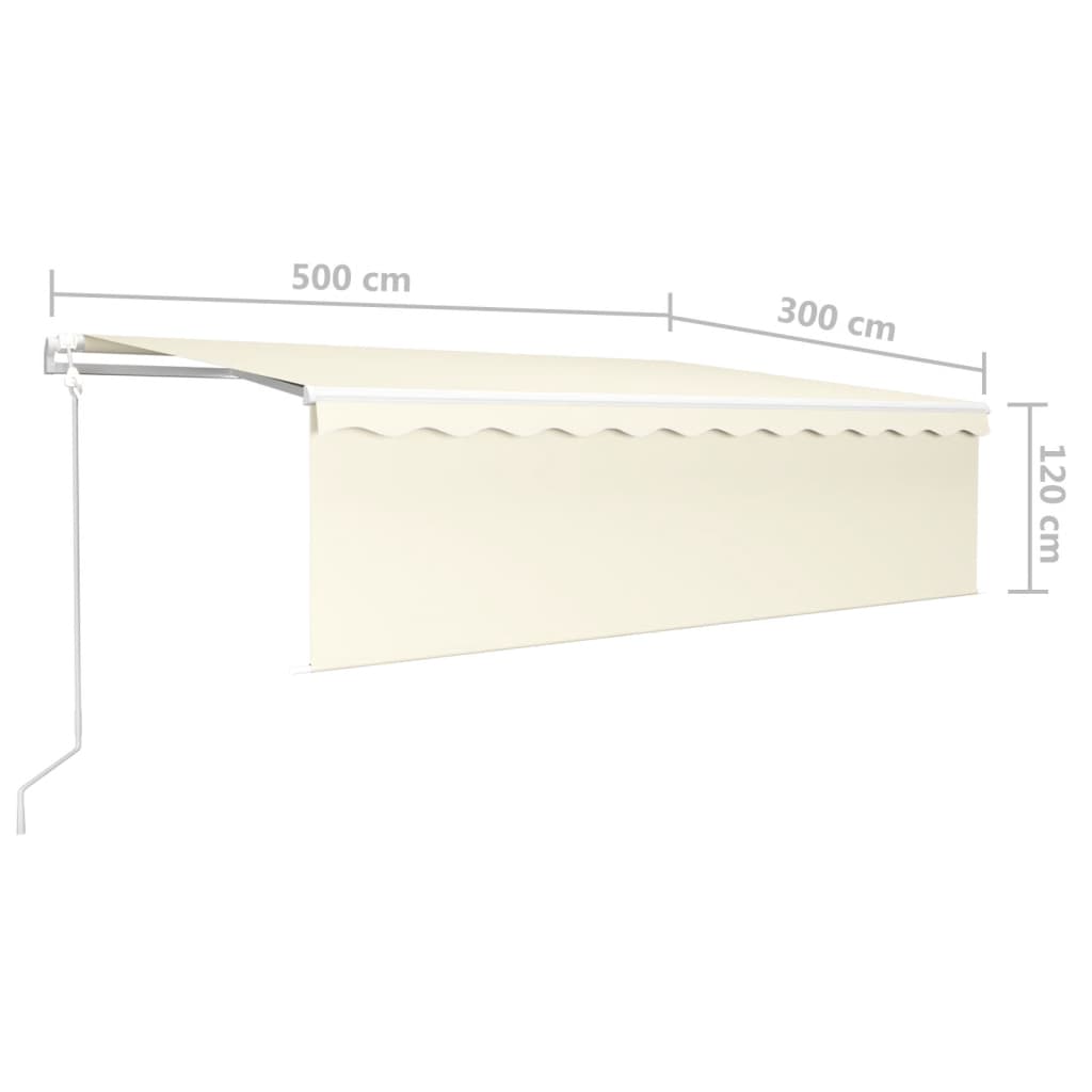 Tenda Retrattile Automatica con Parasole 5x3 m Crema | homemem39