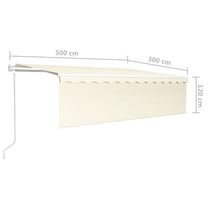 Tenda Retrattile Automatica con Parasole 5x3 m Crema | homemem39