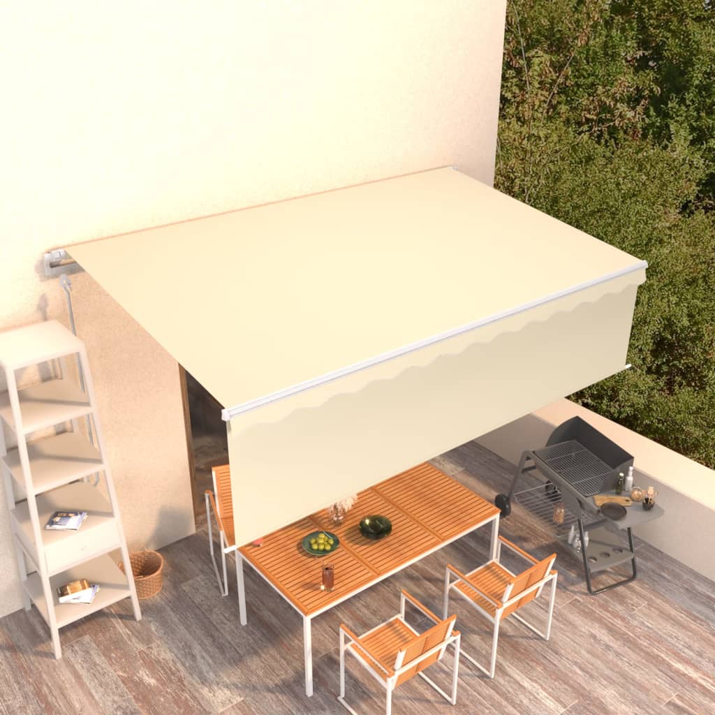 Tenda Retrattile Automatica con Parasole 5x3 m Crema