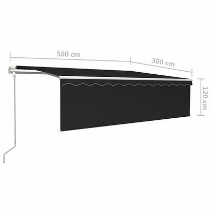 Tenda Automatica con Parasole Sensore Vento e LED 5x3 Antracite | homemem39