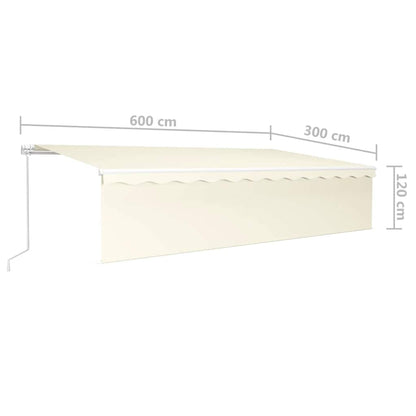 Tenda da Sole Retrattile Manuale con Parasole 6x3 m Crema | homemem39