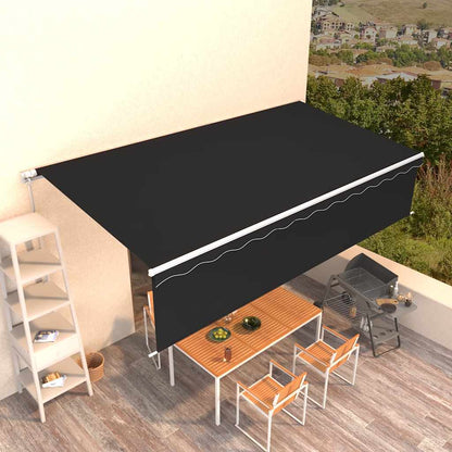 Tenda da Sole Retrattile Manuale con Parasole 6x3 m Antracite | homemem39
