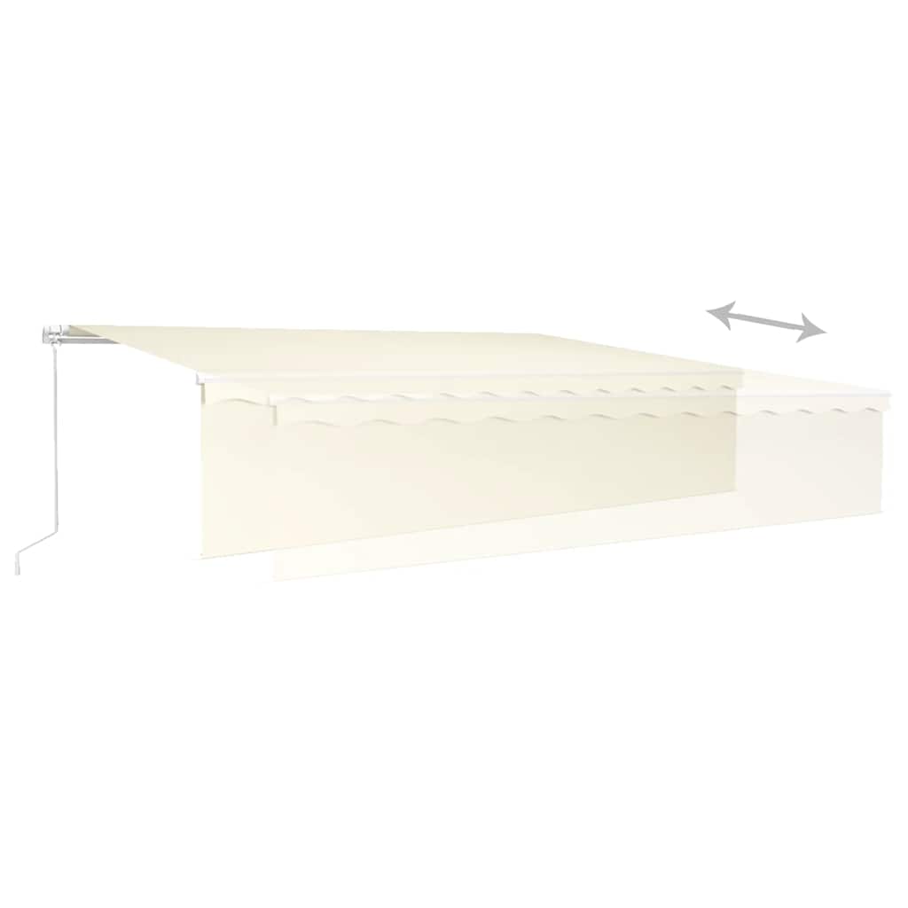 Tenda da Sole Retrattile Manuale con LED 6x3 m Crema