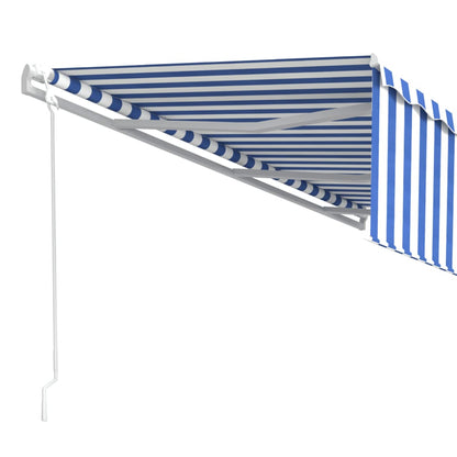 Automatic Retractable Awning with Sunshade 6x3m Blue White