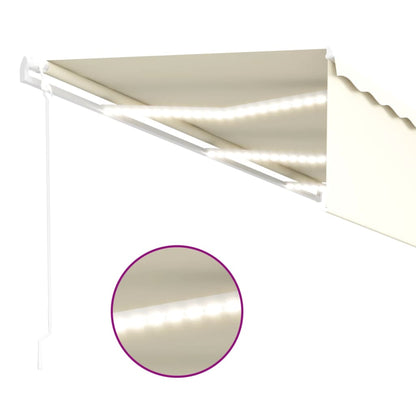 Tenda Automatica con Parasole LED e Sensore Vento 6x3 m Crema | homemem39