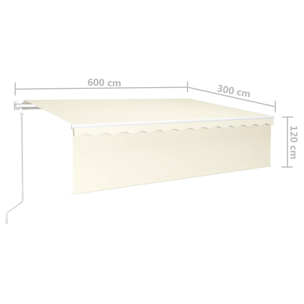 Tenda Automatica con Parasole LED e Sensore Vento 6x3 m Crema | homemem39