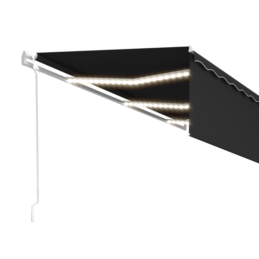 Tenda Automatica con Parasole Sensore Vento e LED 6x3 Antracite | homemem39