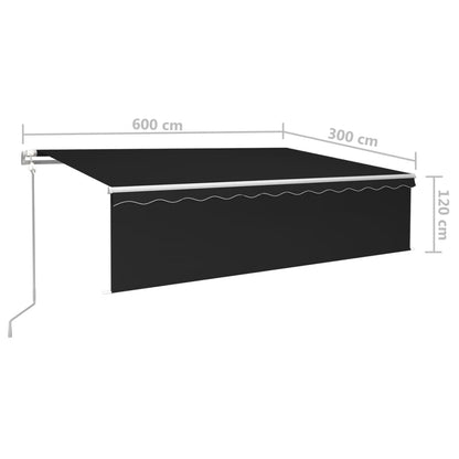 Tenda Automatica con Parasole Sensore Vento e LED 6x3 Antracite | homemem39