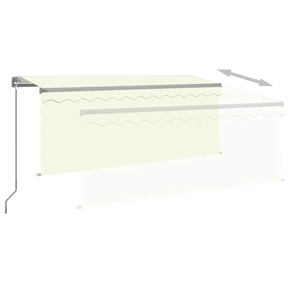 Tenda da Sole Retrattile Manuale con Parasole 3x2,5 m Crema