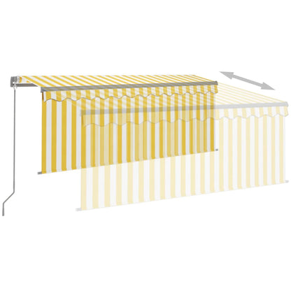 Tenda Sole Retrattile Manuale con Parasole 3x2,5m Gialla Bianca