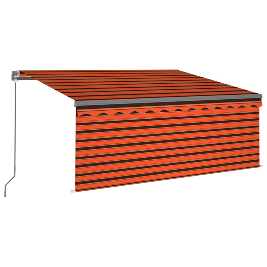 Tenda Sole Retrattile Manuale con LED 3x2,5m Arancione Marrone - homemem39
