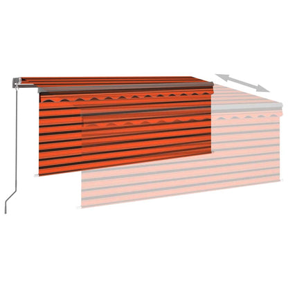 Tenda Sole Retrattile Manuale con LED 3x2,5m Arancione Marrone