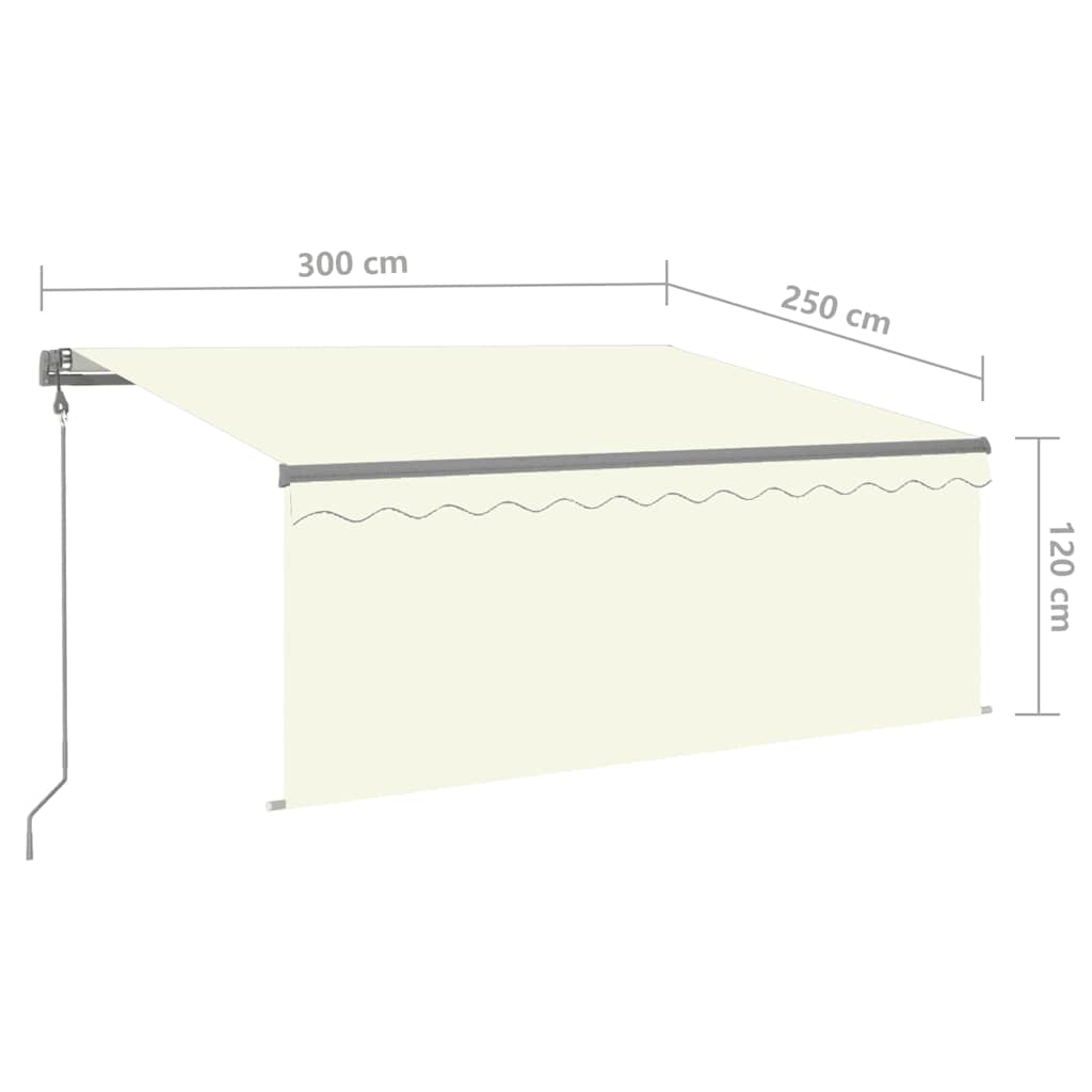 Tenda da Sole Retrattile Automatica con Parasole 3x2,5m Crema - homemem39