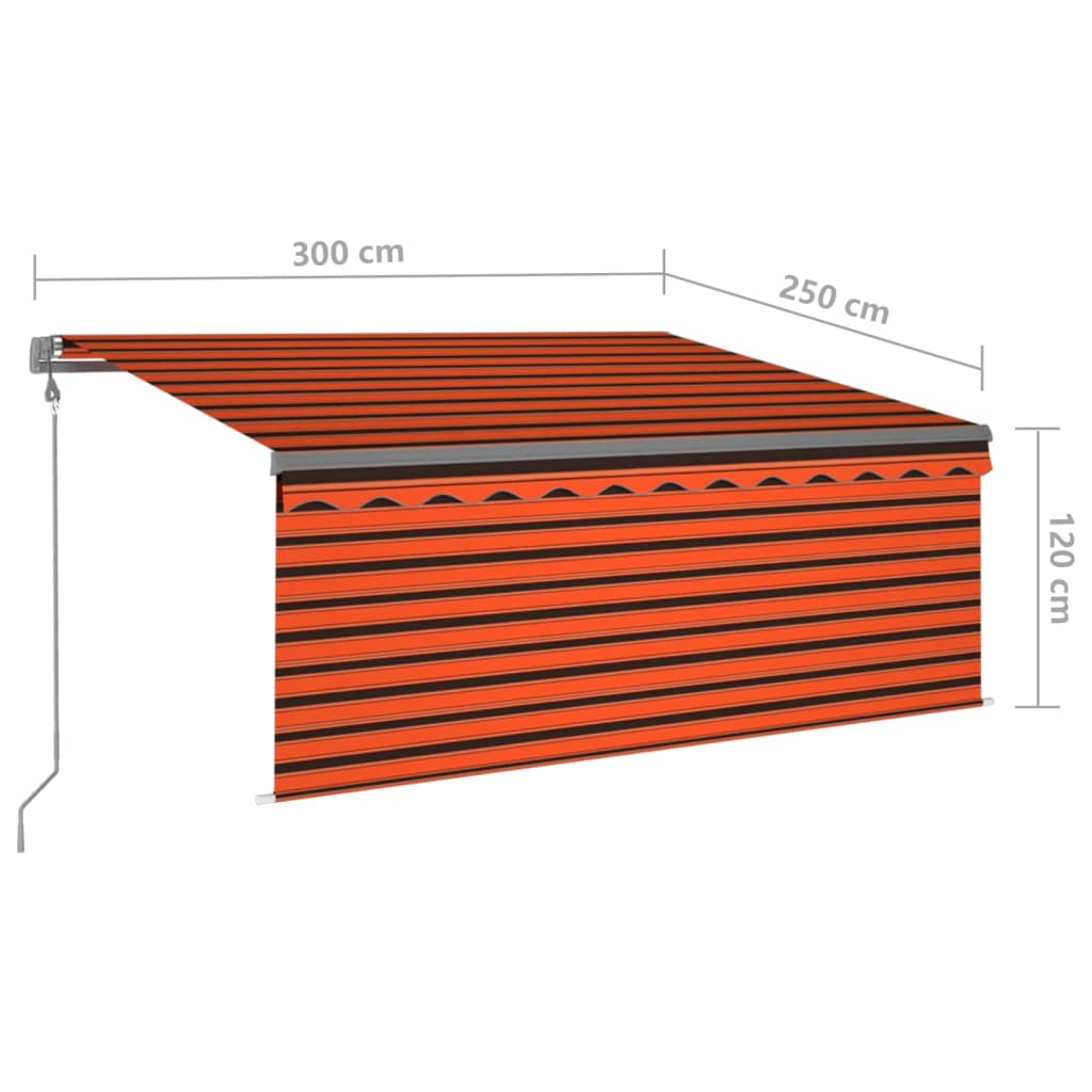 Tenda da Sole Retrattile Automatica 3x2,5m Arancione e Marrone