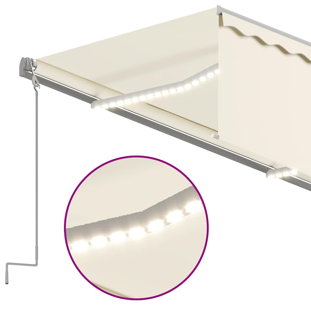Tenda Automatica con Parasole LED e Sensore Vento 3x2,5m Crema | homemem39