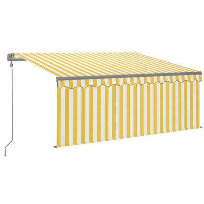 Tenda Automatica con LED Sensore Vento 3x2,5 m Giallo Bianco | homemem39