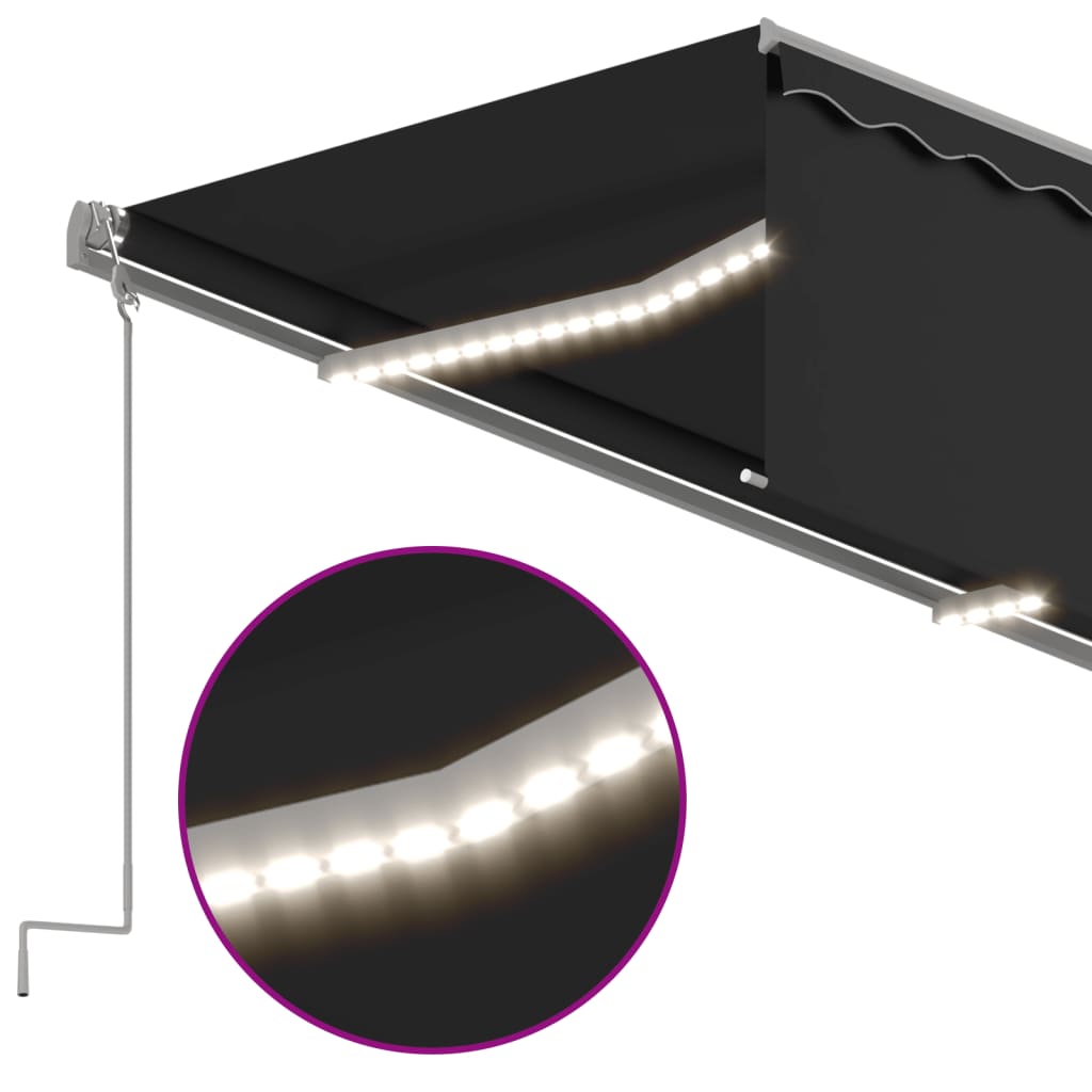 Tenda Automatica Parasole LED Sensore Vento 3x2,5m Antracite | homemem39