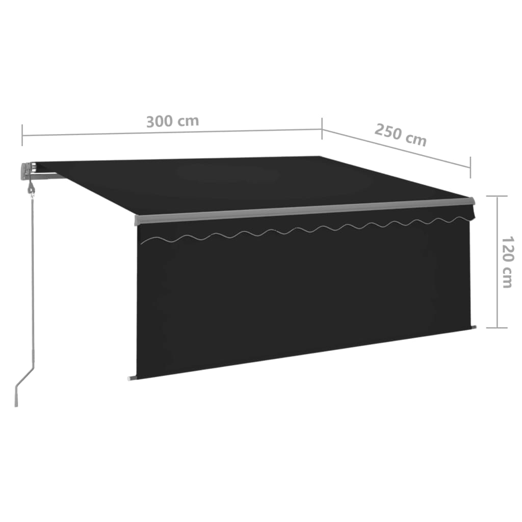 Tenda Automatica Parasole LED Sensore Vento 3x2,5m Antracite | homemem39