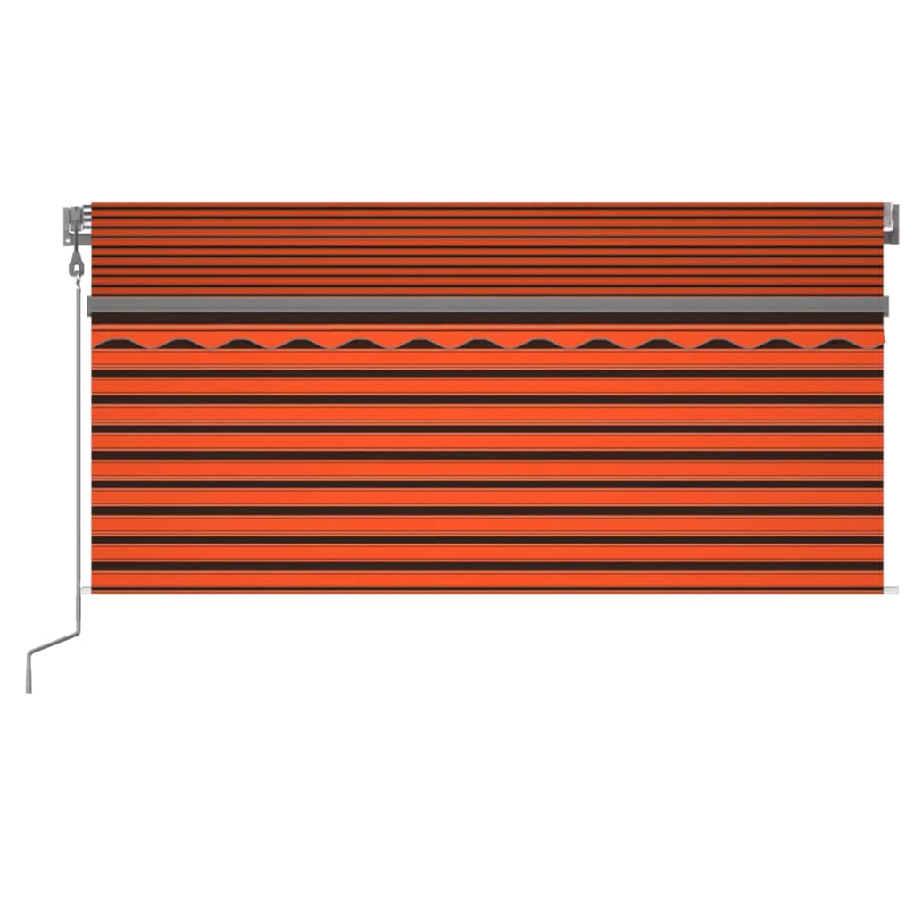 Tenda Automatica LED Sensore Vento 3x2,5m Arancione Marrone | homemem39