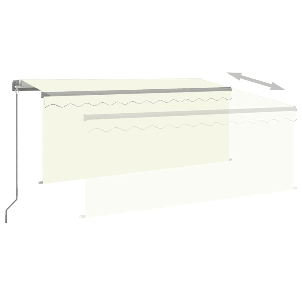 Tenda da Sole Retrattile Manuale con Parasole 3,5x2,5 m Crema