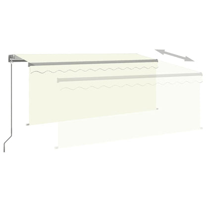 Tenda da Sole Retrattile Manuale con Parasole 3,5x2,5 m Crema