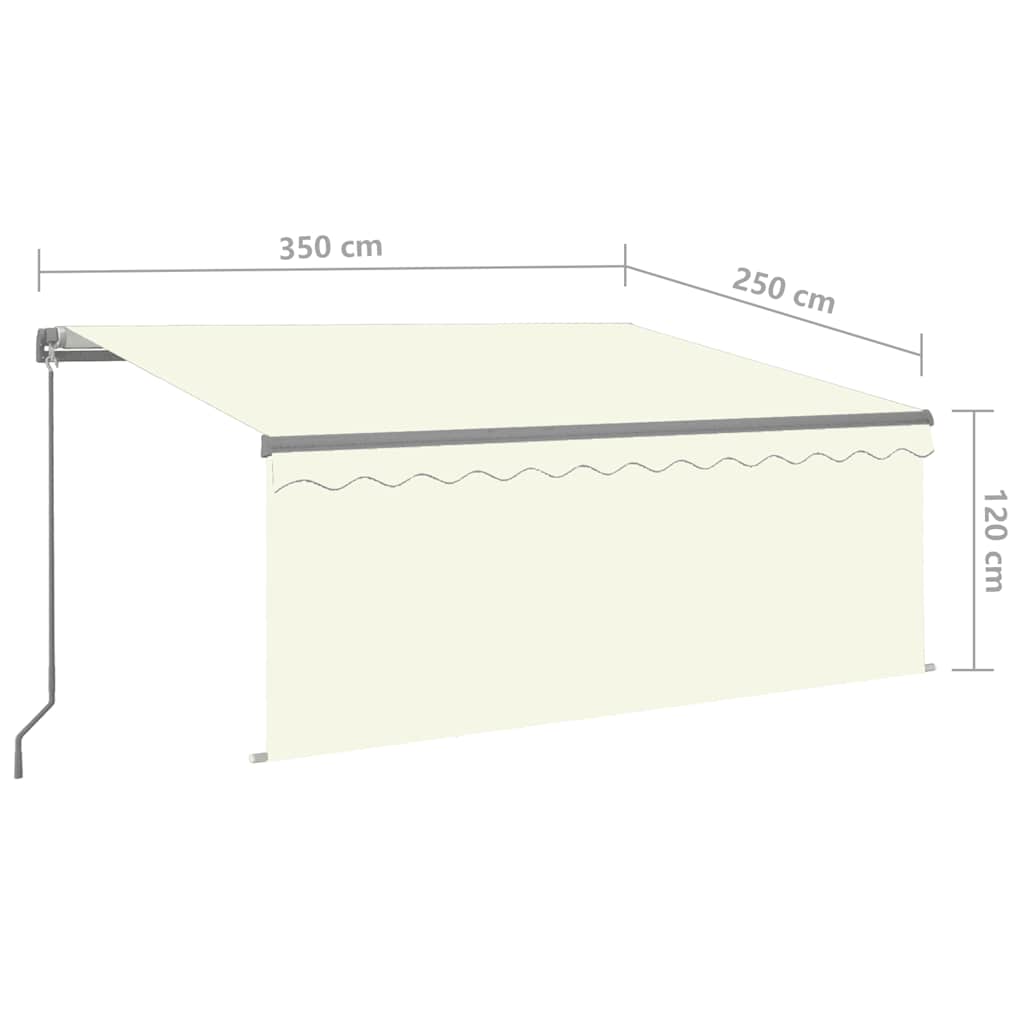 Tenda da Sole Retrattile Manuale con Parasole 3,5x2,5 m Crema | homemem39