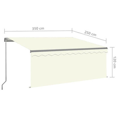 Tenda da Sole Retrattile Manuale con Parasole 3,5x2,5 m Crema | homemem39