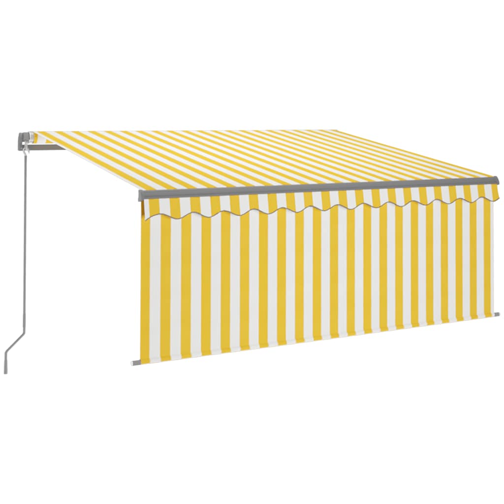 Tenda da Sole Retrattile con Parasole 3,5x2,5m Gialla e Bianca | homemem39