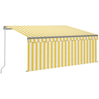 Tenda da Sole Retrattile con Parasole 3,5x2,5m Gialla e Bianca | homemem39