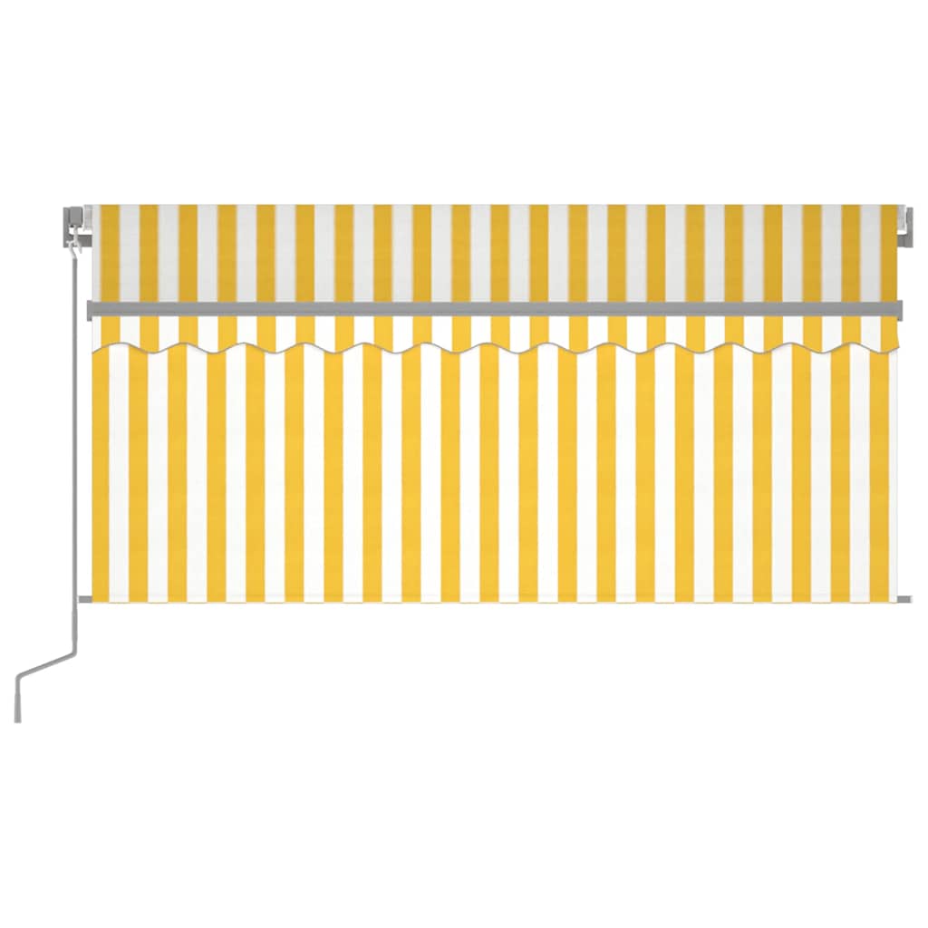 Tenda da Sole Retrattile con Parasole 3,5x2,5m Gialla e Bianca | homemem39