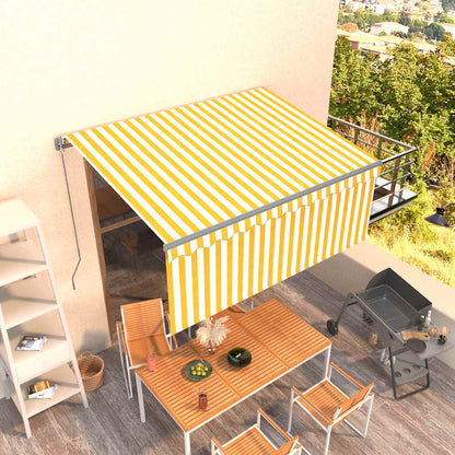 Tenda da Sole Retrattile con Parasole 3,5x2,5m Gialla e Bianca | homemem39
