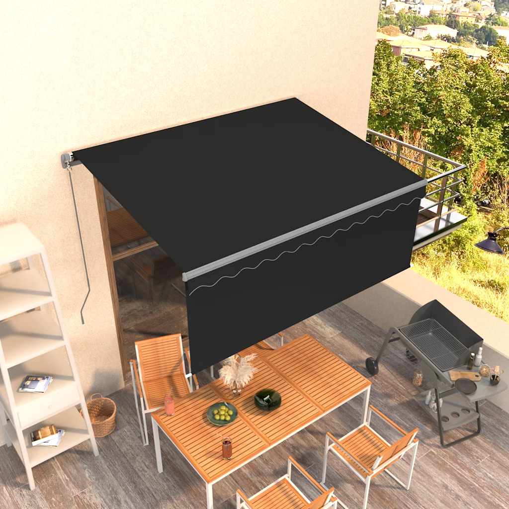 Tenda Sole Retrattile Manuale con Parasole 3,5x2,5 m Antracite | homemem39