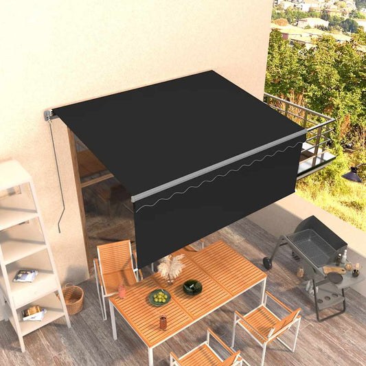 Tenda Sole Retrattile Manuale con Parasole 3,5x2,5 m Antracite | homemem39