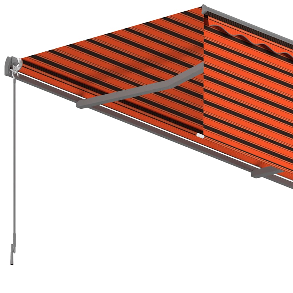 Tenda Retrattile Manuale Parasole 3,5x2,5m Arancione e Marrone | homemem39