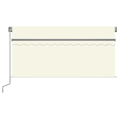Tenda da Sole Retrattile Manuale con LED 3,5x2,5 m Crema | homemem39