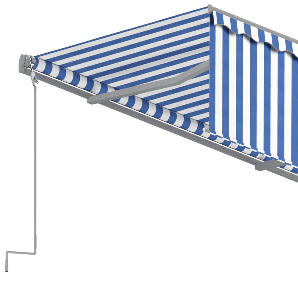 Tenda Sole Retrattile Automatica Parasole 3,5x2,5m Blu Bianco - homemem39
