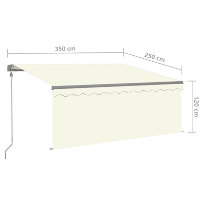 Tenda Automatica Parasole LED Sensore Vento 3,5x2,5cm Crema | homemem39