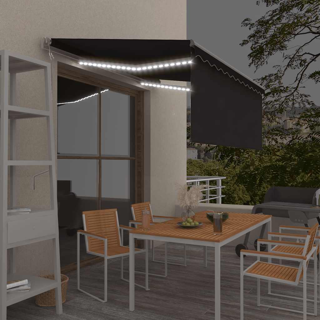 Tenda da Sole Automatica LED Sensore Vento 3,5x2,5 m Antracite | homemem39