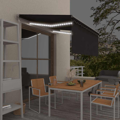 Tenda da Sole Automatica LED Sensore Vento 3,5x2,5 m Antracite | homemem39