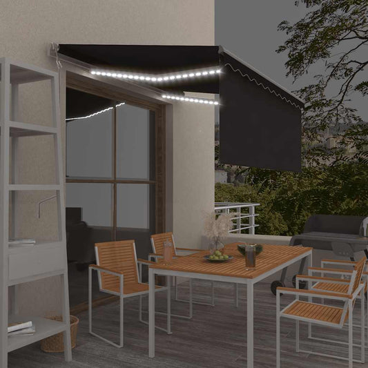 Tenda da Sole Automatica LED Sensore Vento 3,5x2,5 m Antracite | homemem39