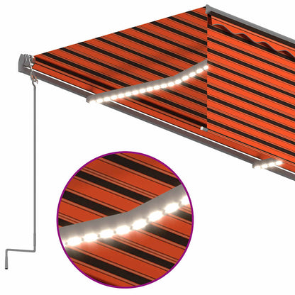 Tenda Automatica ParasoleLEDSensoreVento 3,5x2,5m ArancioMarrone | homemem39
