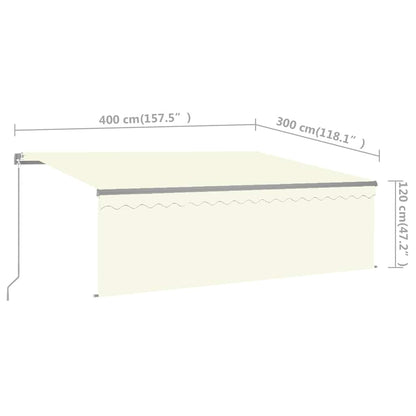 Tenda da Sole Retrattile Manuale con Parasole 4x3 m Crema