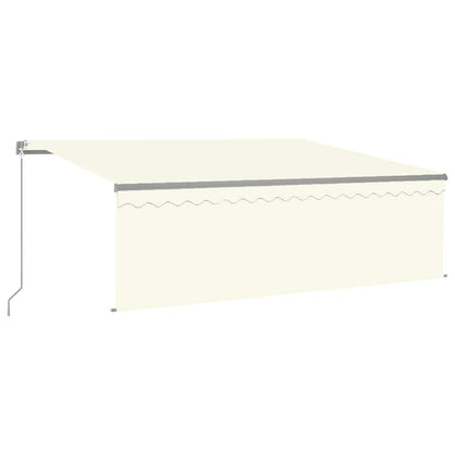 Tenda da Sole Retrattile Manuale con LED 4x3 m Crema - homemem39